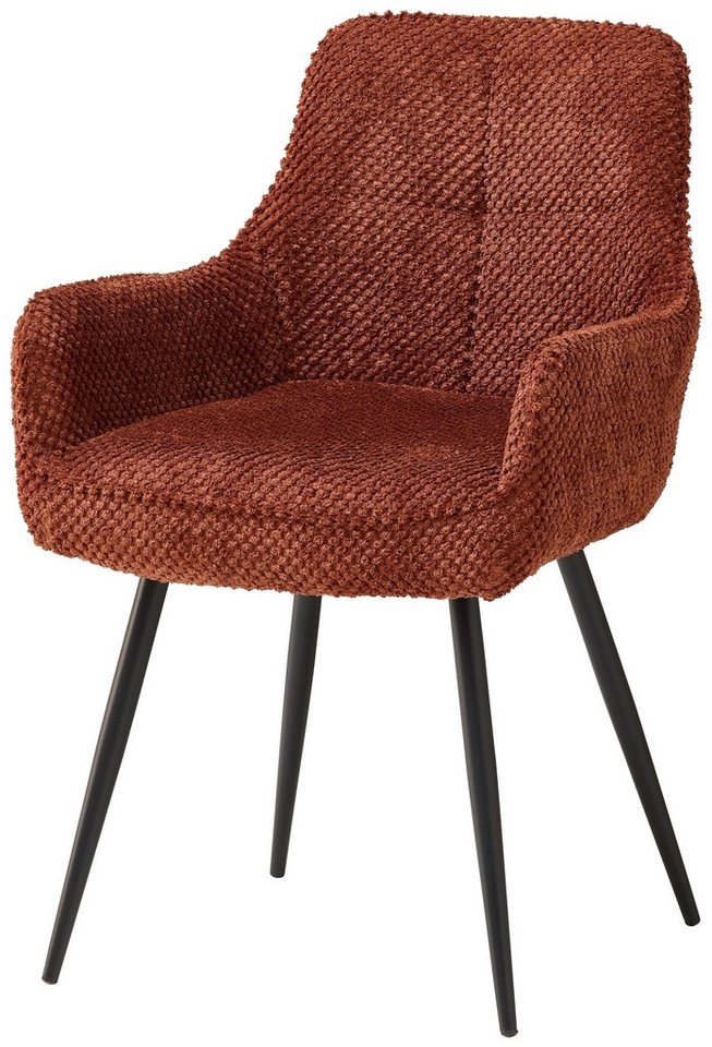 Stolkom Sp.z.o.o. 4-Fußstuhl (2er Set) Armlehnen, Federkern, rost, schwarz - 55x88x46 (BxHxT) (2er Set) von Stolkom Sp.z.o.o.