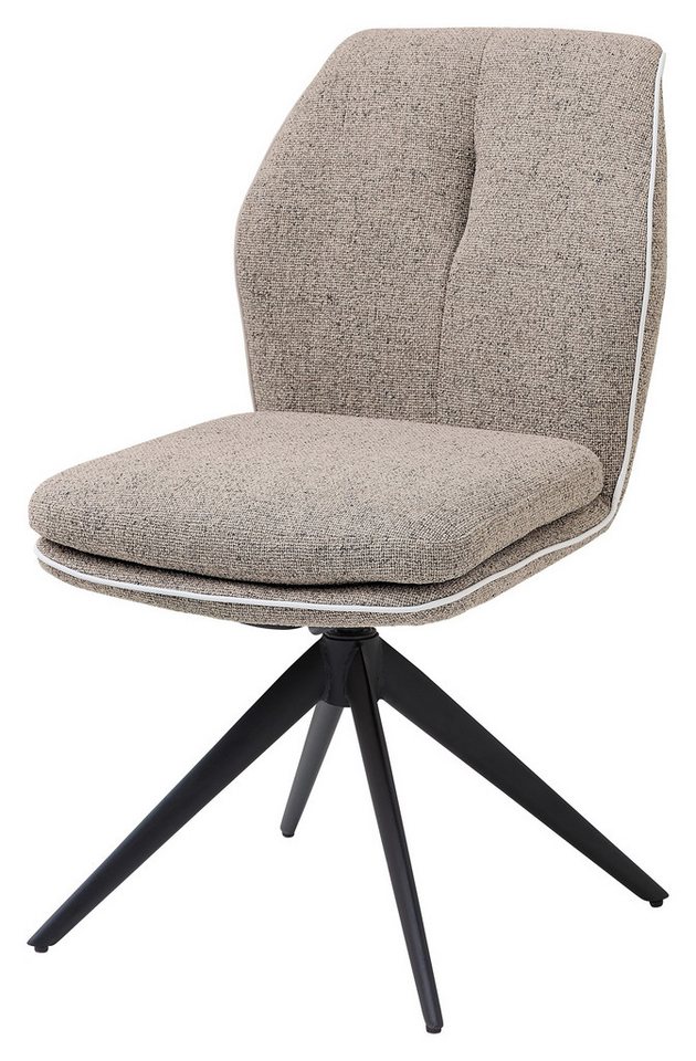 Stolkom Sp.z.o.o. 4-Fußstuhl (2er Set) drehbar, taupe, schwarz - 50x92x65 (BxHxT) (2er Set) von Stolkom Sp.z.o.o.