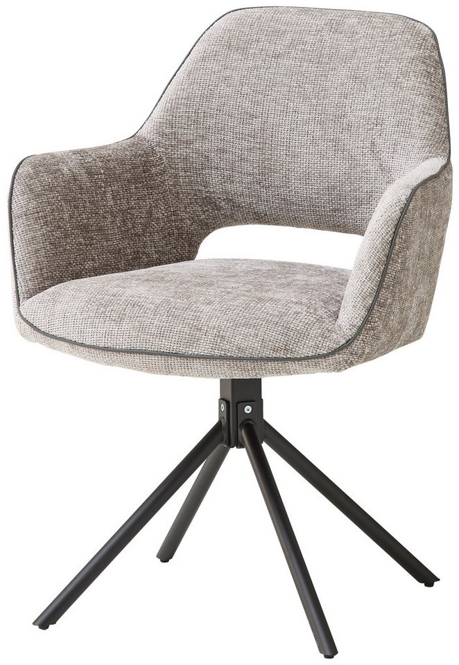 Stolkom Sp.z.o.o. Armlehnstuhl (2er Set) Federkern, drehbar, silber, schwarz - 62x89x62 (BxHxT) (2er Set) von Stolkom Sp.z.o.o.