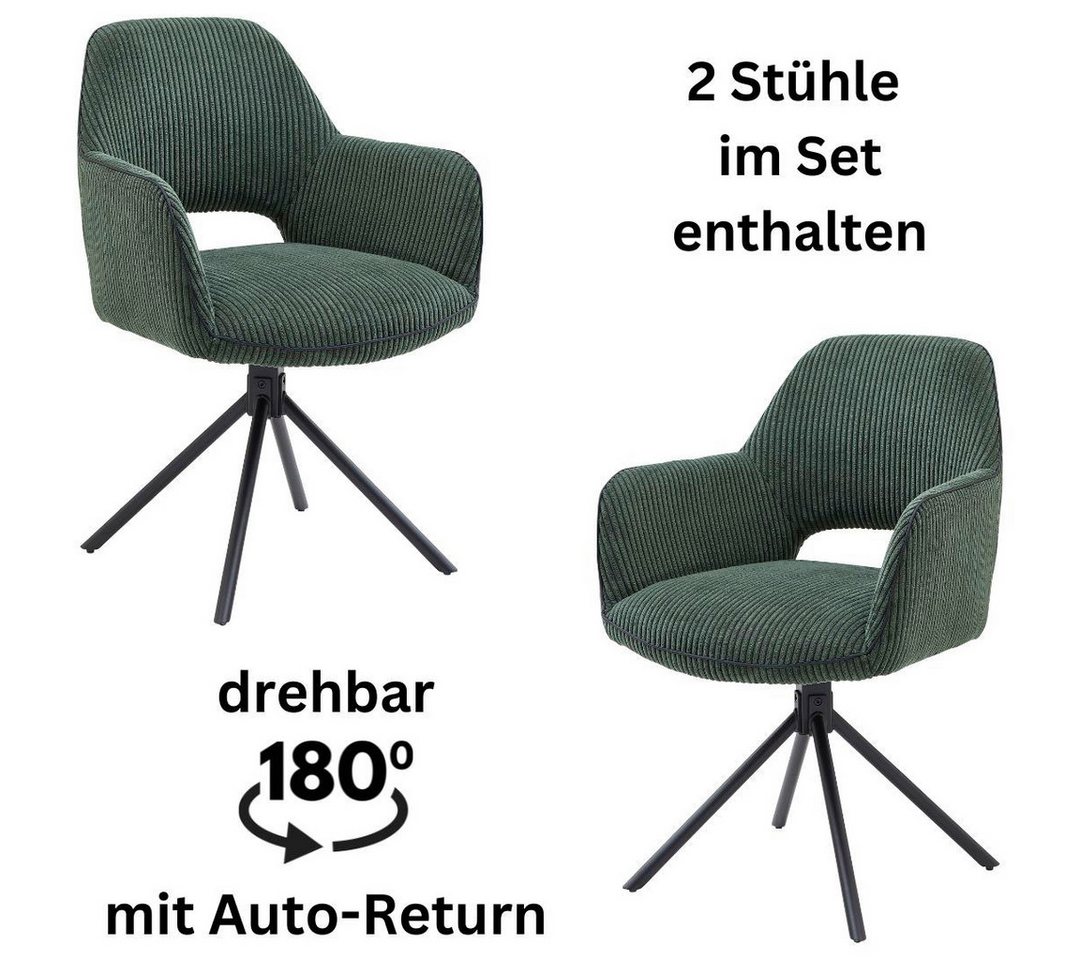 Stolkom Sp.z.o.o. Armlehnstuhl Adrina (Set, 2 St), 180 grad drehbar mit Auto-Return von Stolkom Sp.z.o.o.