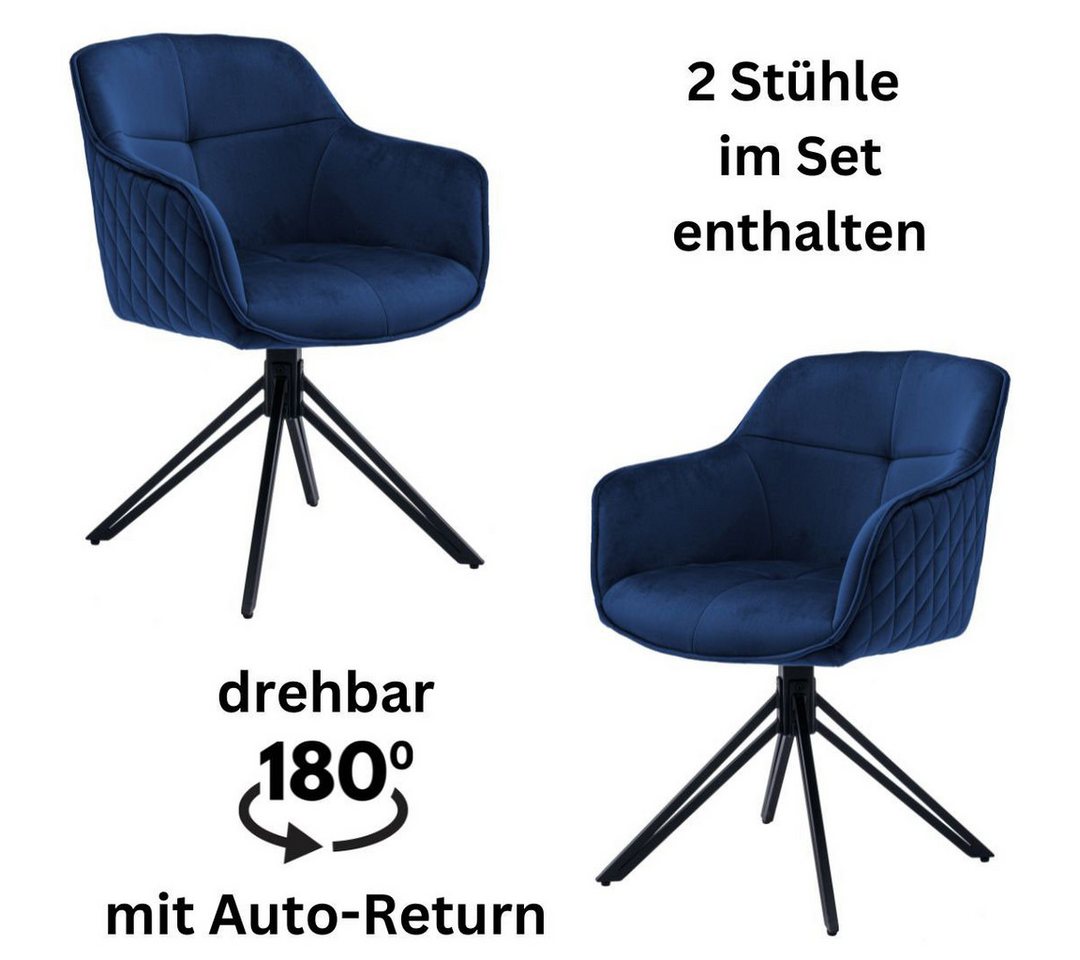 Stolkom Sp.z.o.o. Armlehnstuhl Emma (Set, 2 St), 180 grad drehbar mit Auto-Return von Stolkom Sp.z.o.o.