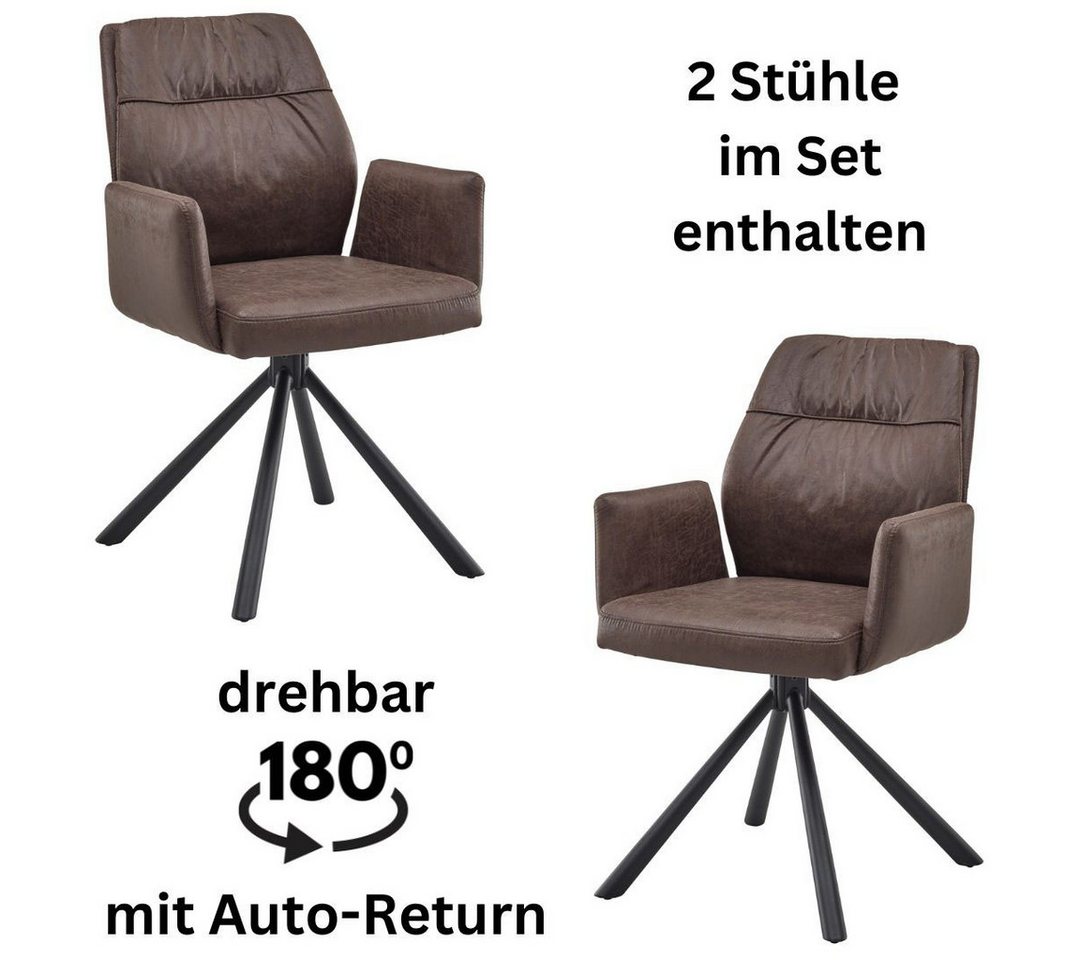 Stolkom Sp.z.o.o. Armlehnstuhl Mara (Set, 2 St), 180 grad drehbar mit Auto-Return von Stolkom Sp.z.o.o.