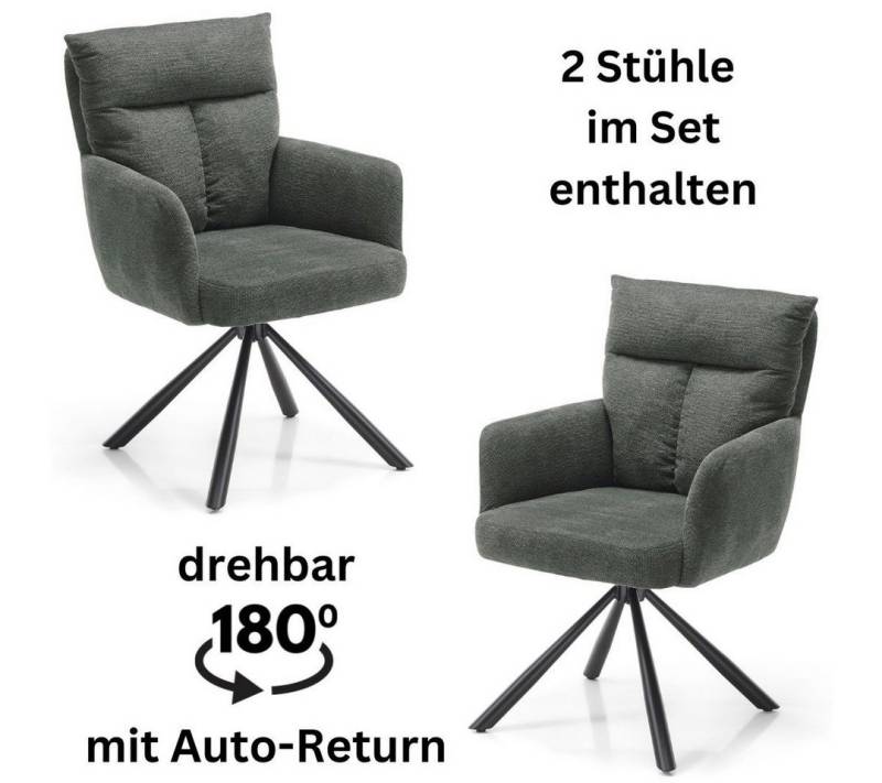 Stolkom Sp.z.o.o. Armlehnstuhl Sofia (Set, 2 St), 180 grad drehbar mit Auto-Return, Federkern im Sitz von Stolkom Sp.z.o.o.