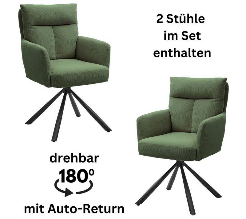 Stolkom Sp.z.o.o. Armlehnstuhl Sofia (Set, 2 St), 180 grad drehbar mit Auto-Return, Federkern im Sitz von Stolkom Sp.z.o.o.