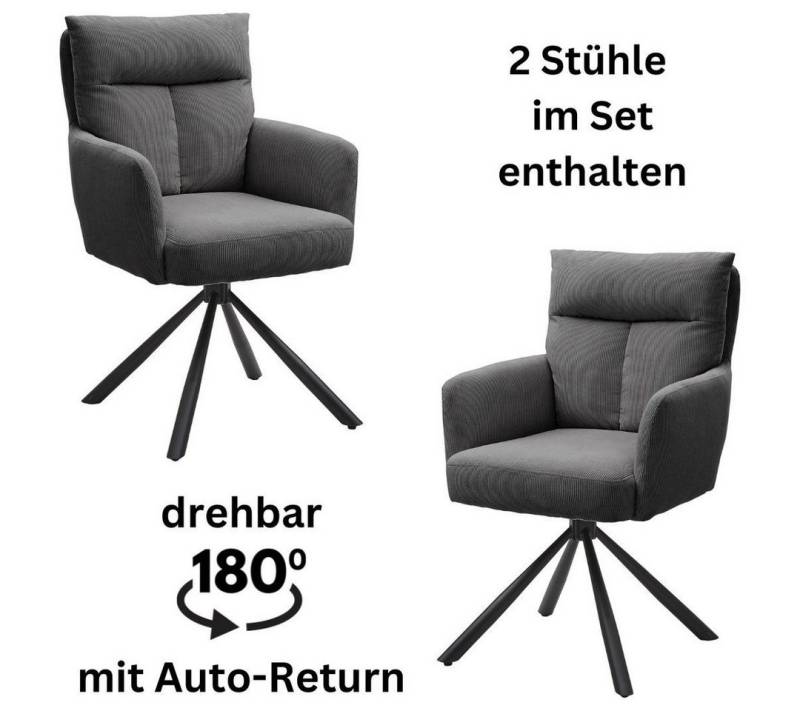 Stolkom Sp.z.o.o. Armlehnstuhl Sofia (Set, 2 St), 180 grad drehbar mit Auto-Return, Federkern im Sitz von Stolkom Sp.z.o.o.