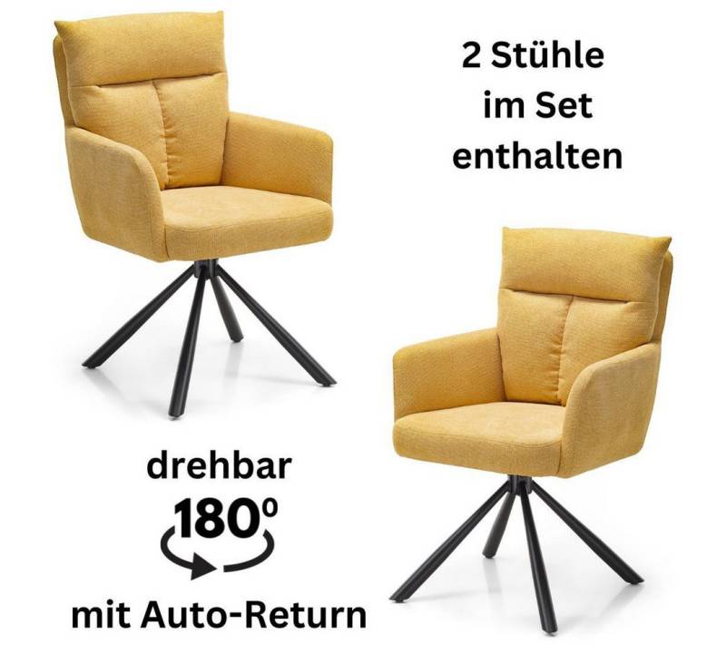 Stolkom Sp.z.o.o. Armlehnstuhl Sofia (Set, 2 St), 180 grad drehbar mit Auto-Return, Federkern im Sitz von Stolkom Sp.z.o.o.