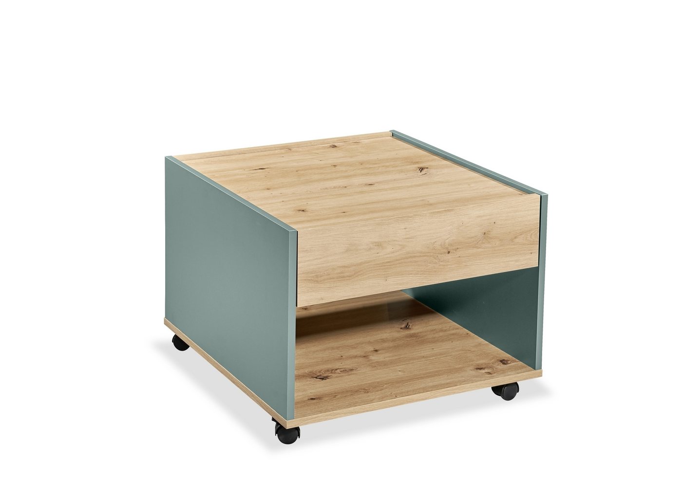Stolkom Sp.z.o.o. Beistelltisch 4 Rollen, Schublade, Artisan Eiche, salbeifarbig - 60x45x60 (BxHxT) von Stolkom Sp.z.o.o.