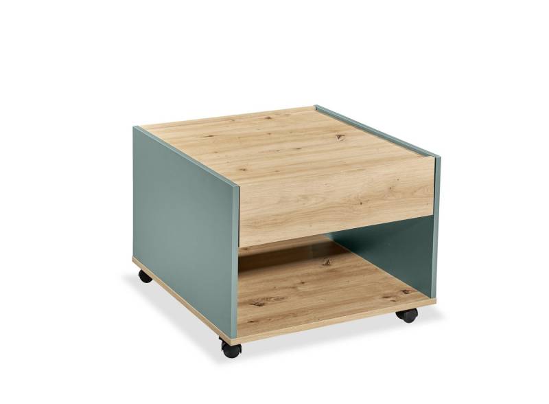 Stolkom Sp.z.o.o. Beistelltisch 4 Rollen, Schublade, Artisan Eiche, salbeifarbig - 60x45x60 (BxHxT) von Stolkom Sp.z.o.o.