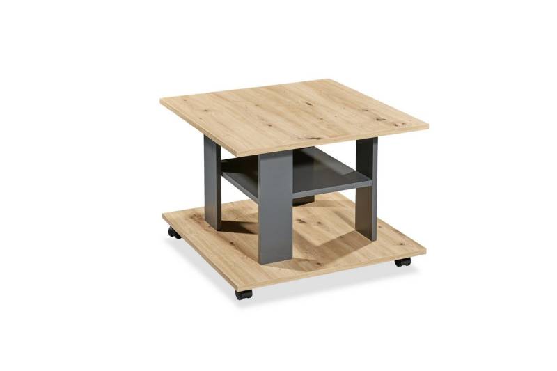 Stolkom Sp.z.o.o. Couchtisch 4 Rollen, Artisan Eiche Dekor, anthrazit - 60x45x60cm (BxHxT) von Stolkom Sp.z.o.o.