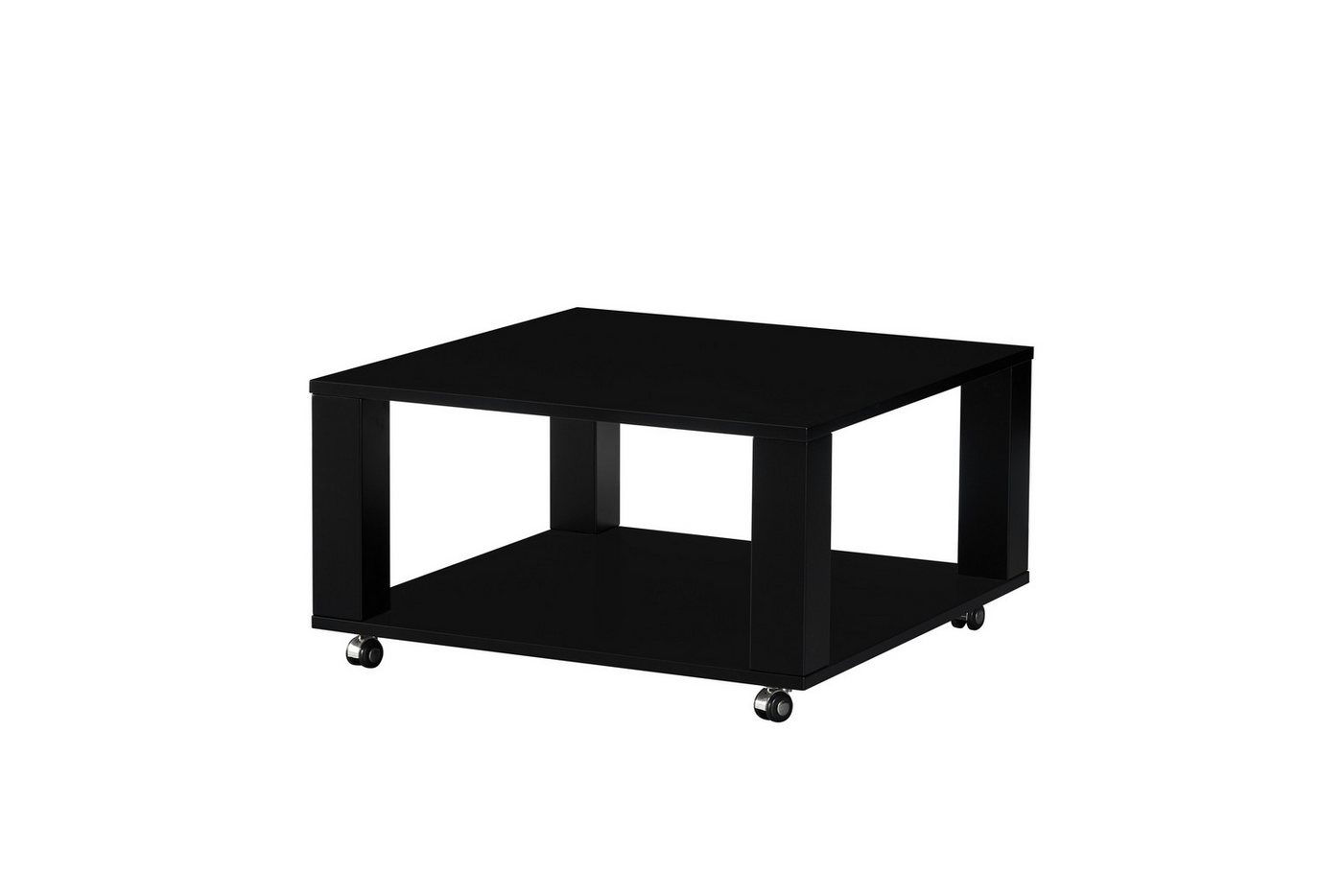 Stolkom Sp.z.o.o. Couchtisch 4 Rollen, schwarz, Melamin, MDF - 76x41x76cm (BxHxT) von Stolkom Sp.z.o.o.
