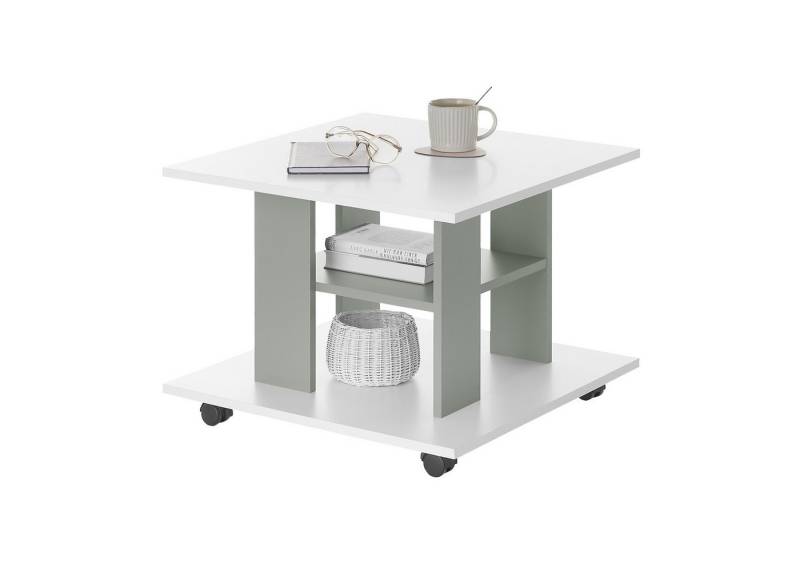 Stolkom Sp.z.o.o. Couchtisch 4 Rollen, weiß, salbeifarbig - 60x45x60cm (BxHxT) von Stolkom Sp.z.o.o.