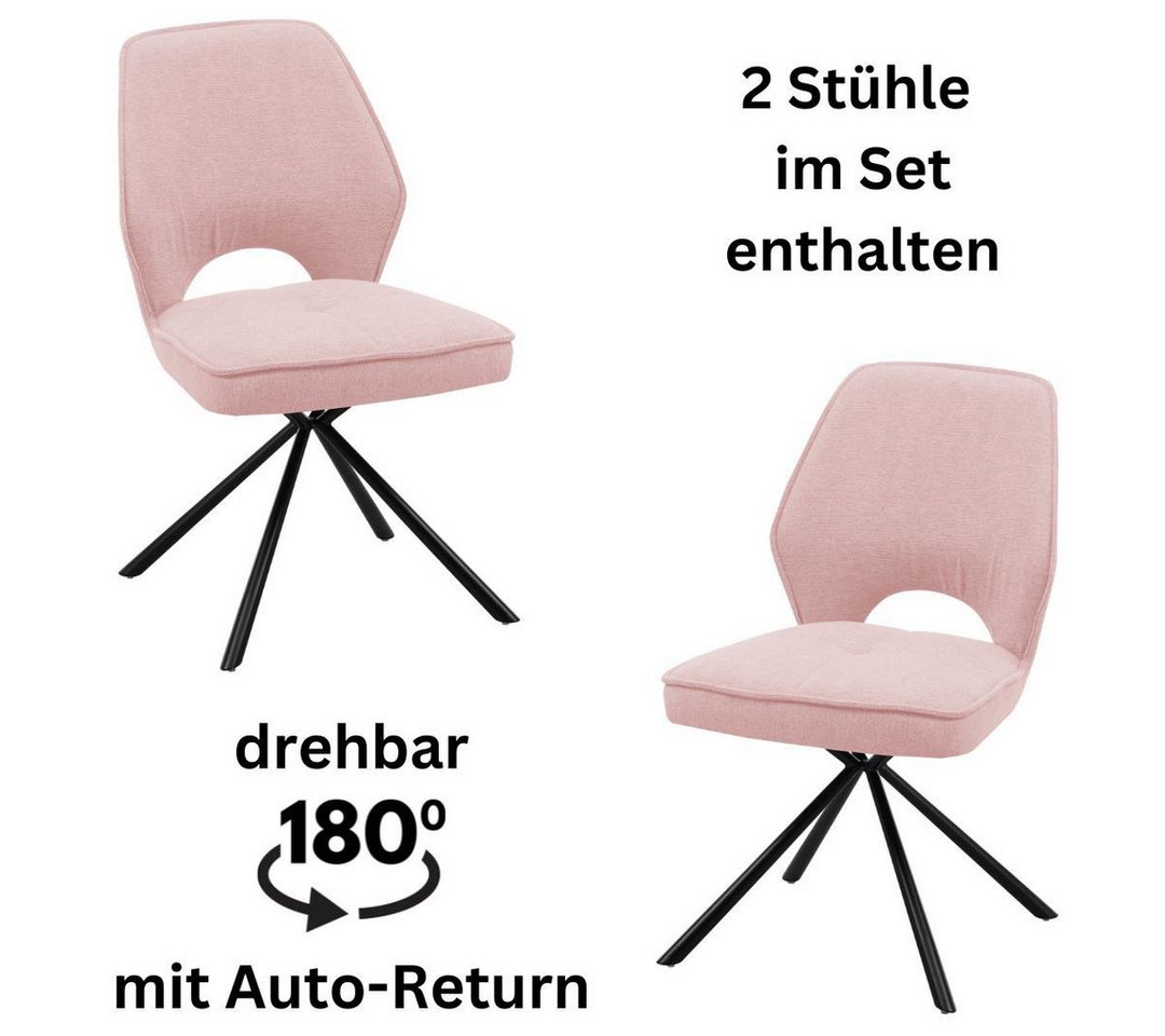 Stolkom Sp.z.o.o. Polsterstuhl Nele (Set, 2 St), 180 grad drehbar mit Auto-Return von Stolkom Sp.z.o.o.
