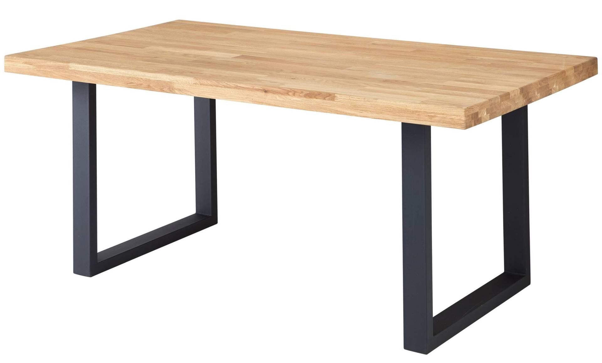 Esstisch CHRIS U 180 x 100 cm Eiche massiv Kufengestell Metall schwarz von Stolkom Tische