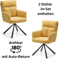 Stolkom Armlehnstuhl "Sofia", (Set), 2 St., Microfaser, 180 grad drehbar mit Auto-Return, Federkern im Sitz von Stolkom