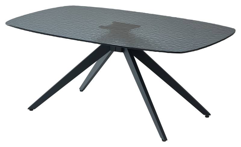 Stolkom Couchtisch ELIAS ca. B110 H44 T70 cm in Glas schwarz/Met.schwarz von Stolkom
