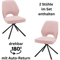 Stolkom Polsterstuhl "Nele", (Set), 2 St., Stoffbezug, 180 grad drehbar mit Auto-Return von Stolkom