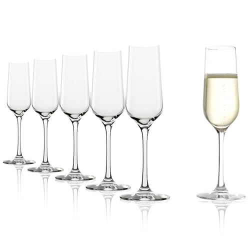 Stölzle Lausitz Sektgläser Revolution 6er-Set 200 ml – Elegante Sektkelche ideal für Champagner, Sekt & Prosecco – Hochwertige Champagnergläser aus Kristallglas – Spülmaschinenfest & Made in Germany von Stölzle Lausitz
