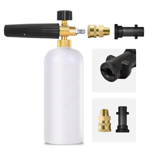 StoneBanks Schaumkanone Schaumlanze, 1L Schneeschaum Lanze Schaumdüse Kompatibel mit Kärcher K Serie K2 K3 K4 K5 K6 K7 und 1/4 Schnellanschluss für Hochdruckreiniger Schaumpistole Autowäsche(2-in-1) StoneBanks Schaumkanone Schaumlanze, 1L Schneeschaum Lanze Schaumdüse Kompatibel mit Kärcher K Serie K2 K3 K4 K5 K6 K7 und 1/4 Schnellanschluss für Hochdruckreiniger Schaumpistole Autowäsche(2-in-1) von Stone Banks