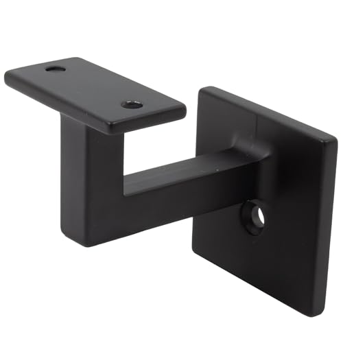Moderne Handlaufhalterung mit 5,4 x 5,4 cm quadratischem Sockel, mattschwarz von Stone Harbor Hardware von Stone Harbor Hardware