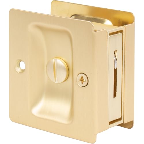 Stone Harbor Hardware Quadratisches Premium-Taschen-Türschloss, Sichtschutz (Bett/Badewanne), transparentes Paket, satiniertes Messing von Stone Harbor Hardware