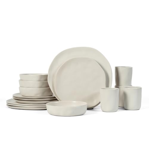 Stone by Mercer Project HEKONDA Geschirr-Set, Steingut, 16-teilig, beige von Stone Lain