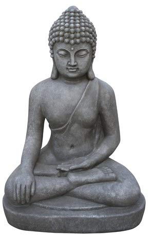 Figur Buddha sitzend Bhumisparsha-mudra - für Haus und Garten - Höhe 60 cm - grau von Stone-Lite