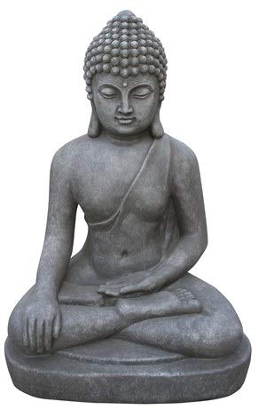 Figur Buddha sitzend Bhumisparsha-mudra - für Haus und Garten - Höhe 80 cm - grau Figur Buddha sitzend Bhumisparsha-mudra - für Haus und Garten - Höhe 80 cm - grau von Stone-Lite