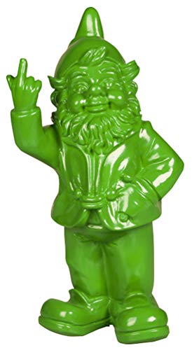 Stone-Lite Figur - Gartenzwerg mit Stinkefinger - 20 cm - grün - lustiges Geschenk von Stone-Lite