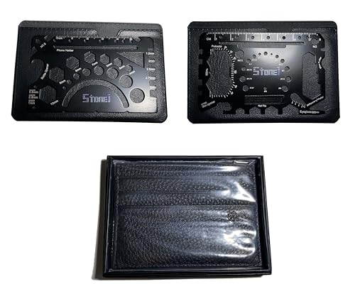 Stone Tone One Brieftaschen-Multitool-Multifunktionswerkzeugkarten, komplettes Geschenkpaket (enthält 49-in-1- und 52-in-1-Werkzeugkarten) – Flaschenöffner, Schraubenschlüssel, Schraubendreher, von Stone Tone One