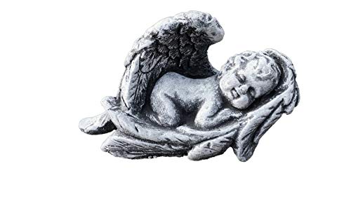 stoneandstyle Steinfigur Kleiner Baby Engel im Flügel Grabschmuck frostfest wetterfest von stoneandstyle