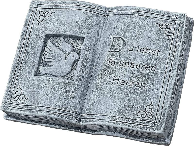 Stone and Style Engelfigur Steinfigur Grabschmuck Buch Du lebst in unseren Herzen von Stone and Style