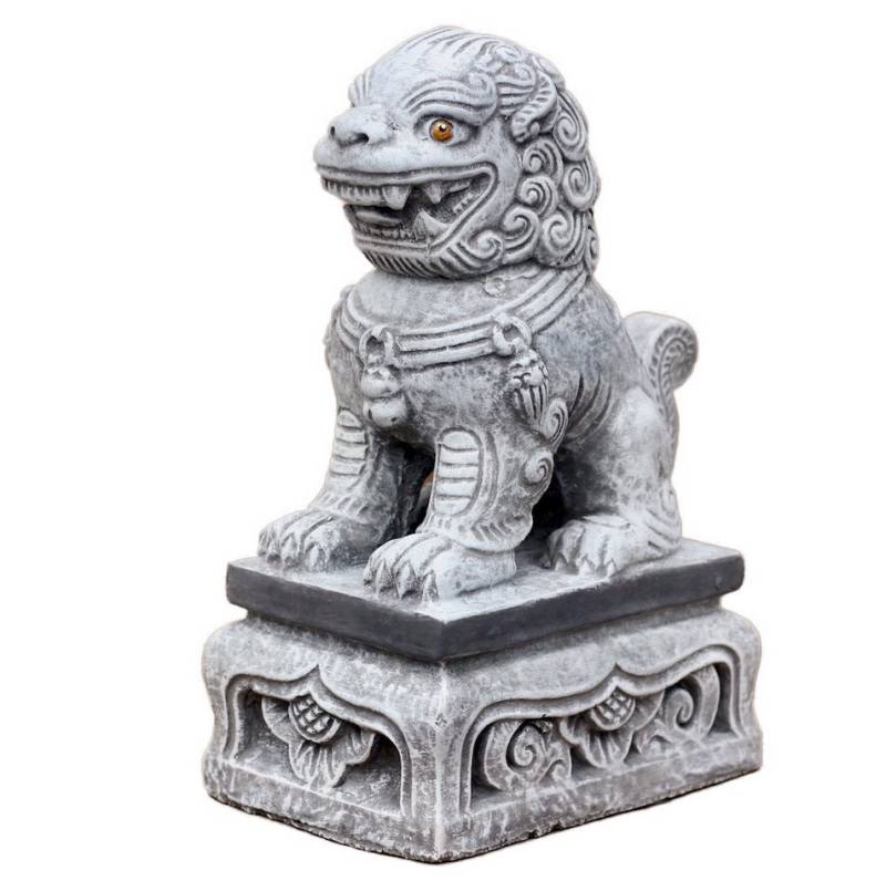 Stone and Style Gartenfigur Steinfigur Chinesischer Wächterlöwe Shī frostfester Steinguss von Stone and Style