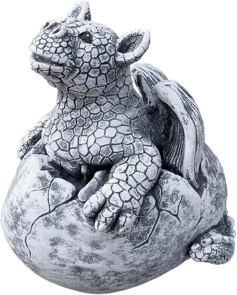 Stone and Style Gartenfigur Steinfigur Drache Gulliver im Ei von Stone and Style