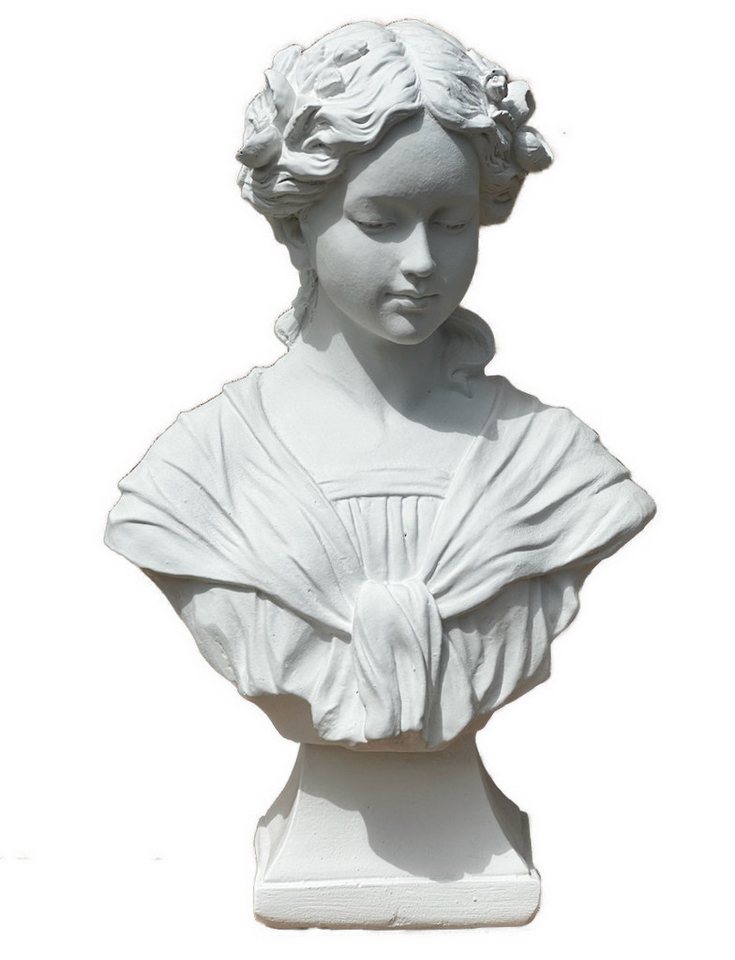 Stone and Style Gartenfigur Steinfigur Frauenbüste Antoinette frostfest massiv aus Weißbeton von Stone and Style
