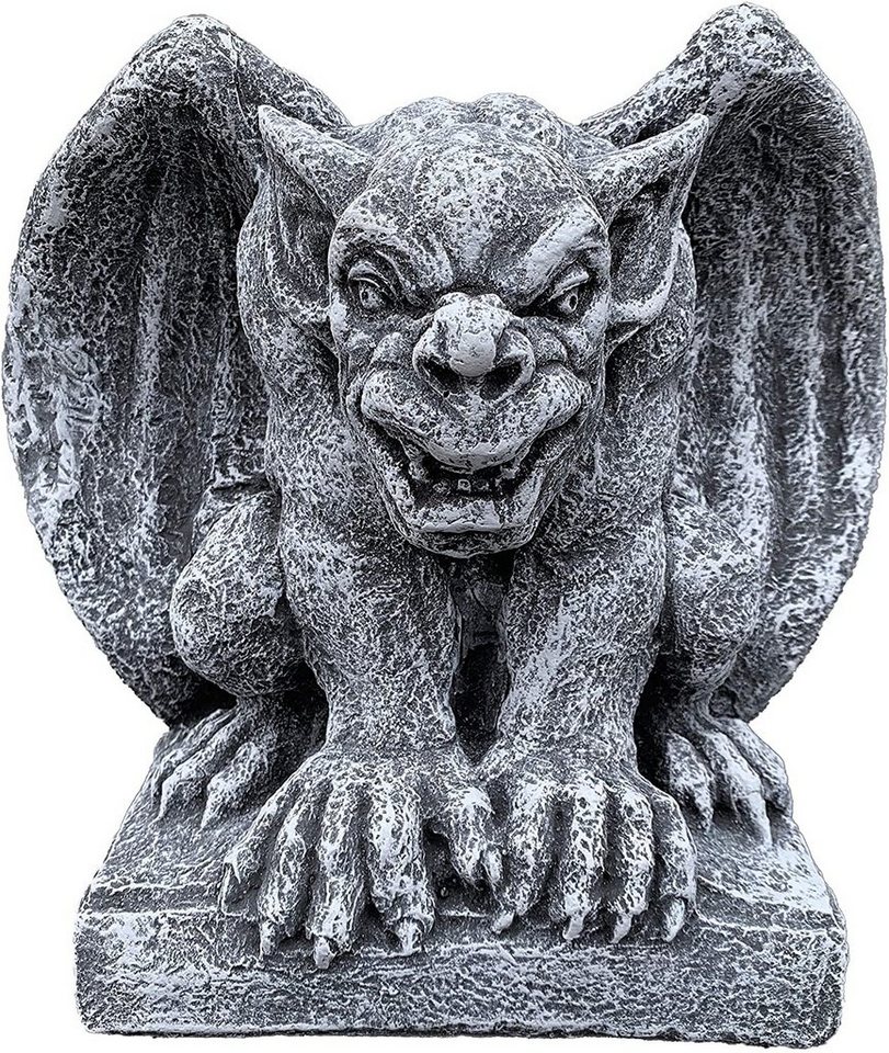 Stone and Style Gartenfigur Steinfigur Gargoyle auf Sockel von Stone and Style