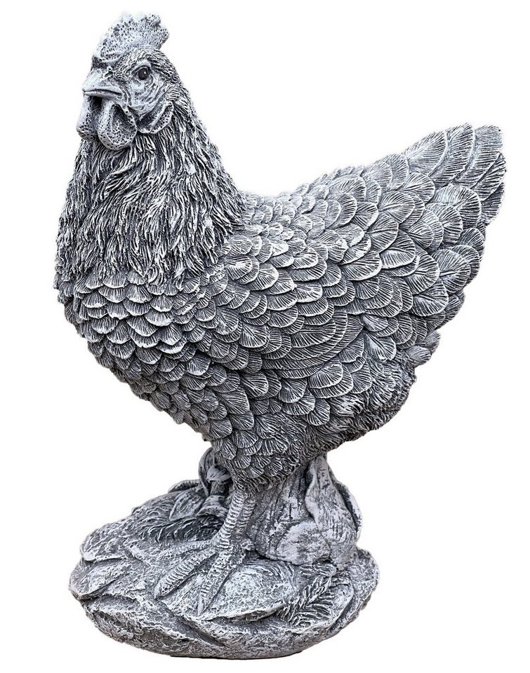 Stone and Style Gartenfigur Steinfigur Huhn lebensecht frostfest Steinguss von Stone and Style