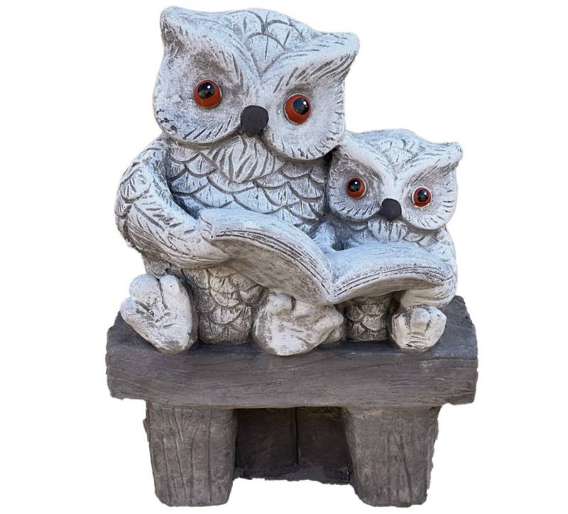 Stone and Style Gartenfigur Steinfigur Lese Eulchen Eulen Eule Gartenfigur frostfest von Stone and Style