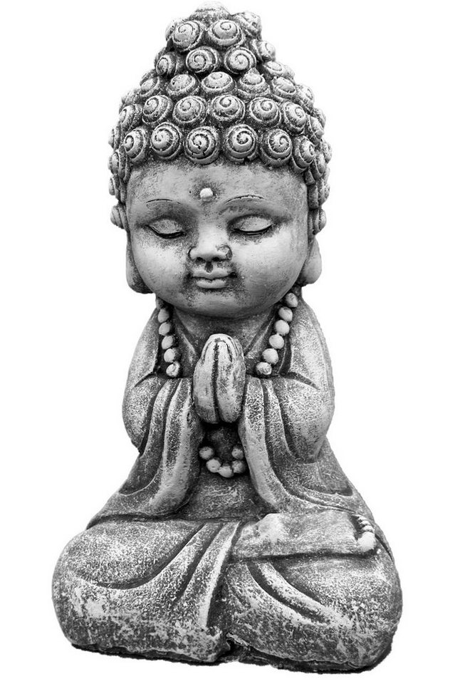 Stone and Style Gartenfigur Steinfigur Shiva Baby sitzend frostfest Steinguss von Stone and Style