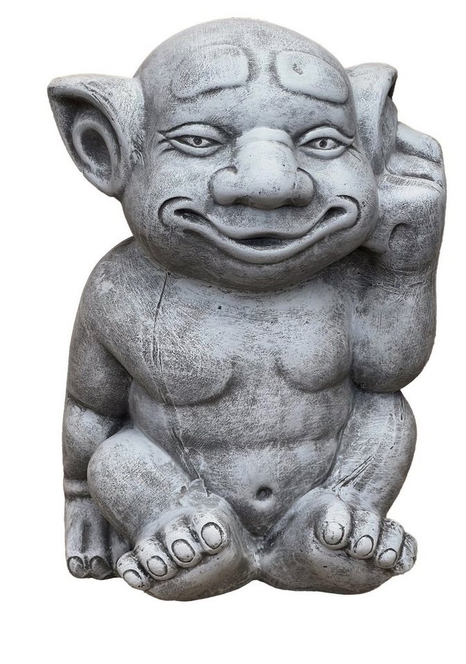 Stone and Style Gartenfigur Steinfigur Troll Ohrbohrer frostfest Steinguss von Stone and Style