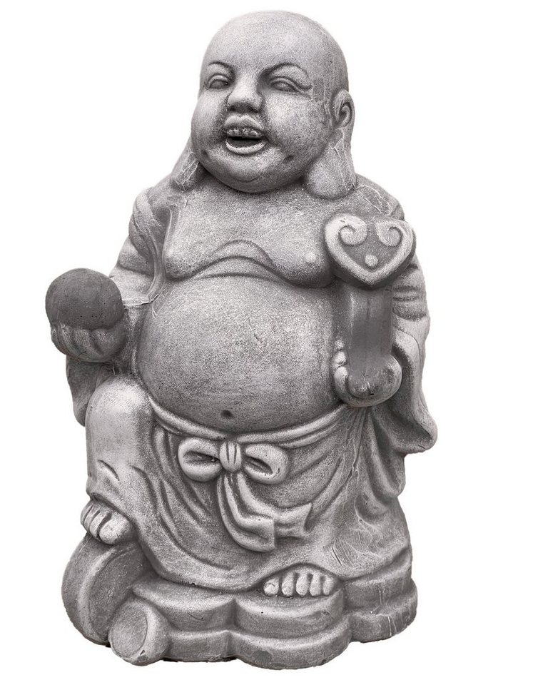 Stone and Style Gartenfigur Steinfigur dicker Shaolin Buddha Mönch stehend von Stone and Style