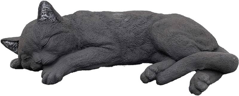 Stone and Style Gartenfigur Steinfigur große schwarze Katze frostfest massiver Steinguss von Stone and Style