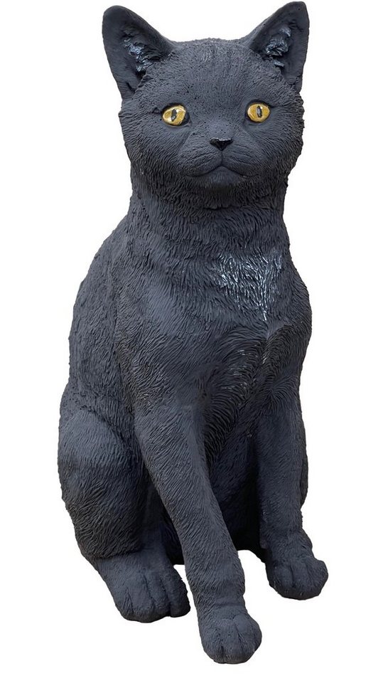 Stone and Style Gartenfigur Steinfigur schwarze Katze Kater Moritz frostfest Steinguss von Stone and Style