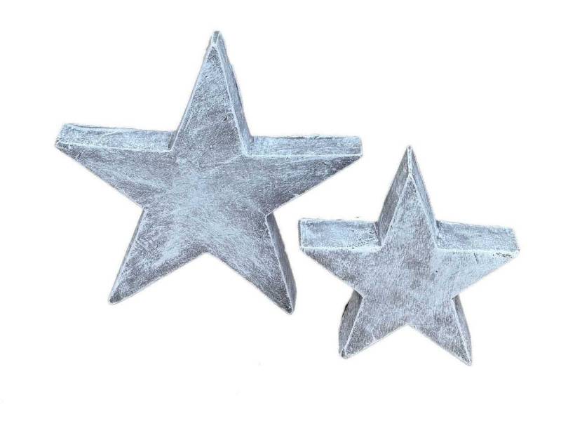 Stone and Style Gartenfigur Steinskulptur 2er Set Sterne, frostfest, massiv von Stone and Style