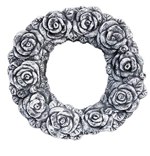 Stein Blumenkranz Türkranz Tür Deko, massiver Steinguss, frostfest bis -30°C von stoneandstyle