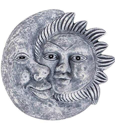 Wandrelief Türdeko Sonne MOND Frost- und wetterfest massiver Steinguss von stoneandstyle