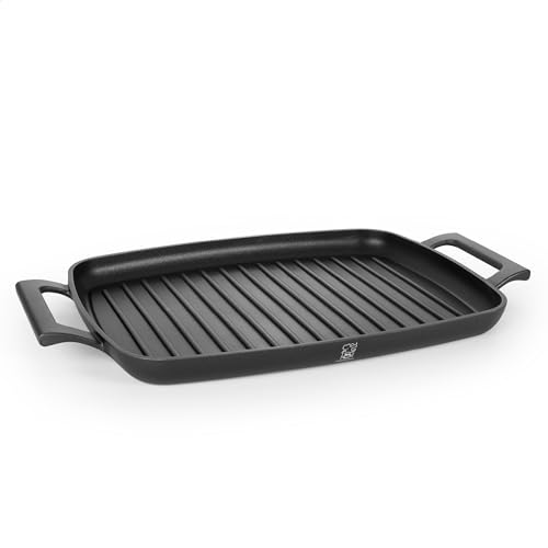 Stone&Stone rechteckige Grillpfanne 47 x 29 x3.7 cm PROFESSIONAL Pfanne steinbeschichtet Antihaft-Pfanne Backofen und alle Herdarten und Induktion, entwickelt mit deutscher Technologie von Stone&Stone