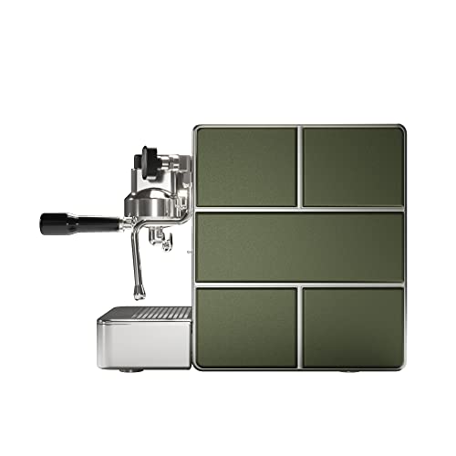 Stone Siebträger Espressomaschine satin silber grün von Stone