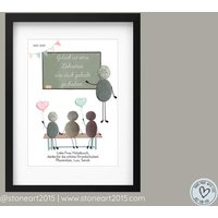 Abschiedsgeschenk Lehrerin - Personalisiertes Steinbild Mit Spruch Danke Sagen Zum Schulabschluss von StoneArt2015