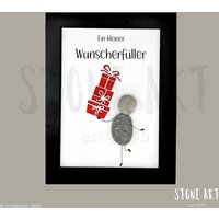 steinbild „Wunscherfüller" Geldgeschenk Zum Selbst Befüllen Personalisiert Handgemacht Natursteine Unikat Weihnachtsgeschenk von StoneArt2015