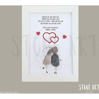 Geldgeschenk Hochzeit Hochzeitsgeschenk Steinbild Geschenk Brautpaar von StoneArt2015